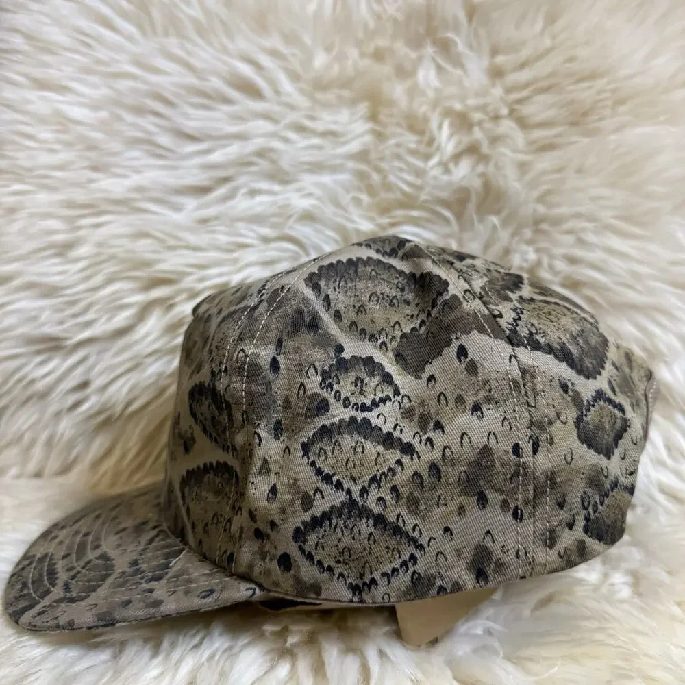 DNJ Construction Embroidered Logo Brown And Black Snakeskin Baseball Cap USA